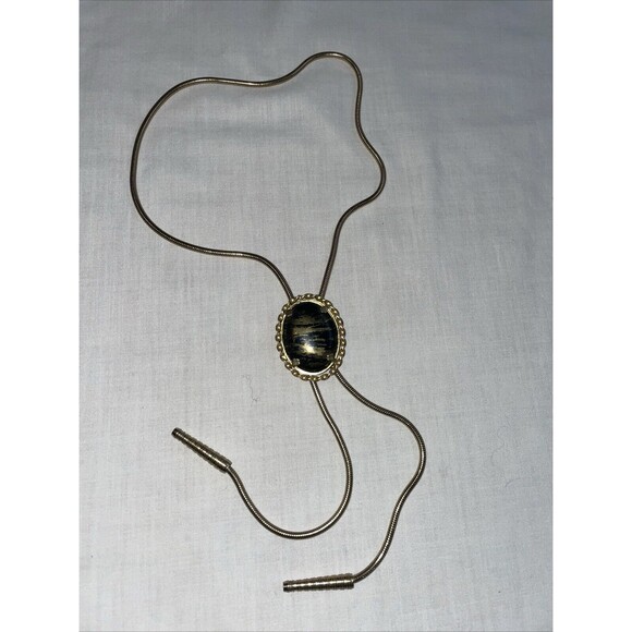 Unbranded Men’s Dressy Bolo Tie Sz 34” Gold Color (no Marks) Western Cowboy Vtg. - Picture 1 of 12